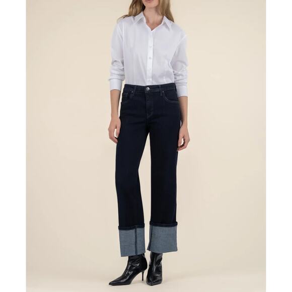 Kut from the Kloth Denim - KUT FROM THE KLOTH Womens Charlotte Wide Leg Jeans Size 4 Blue Distinguished NWT